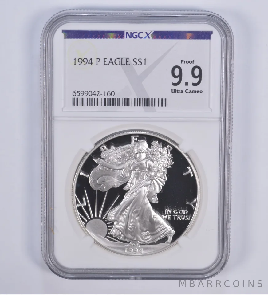 1994-P American Silver Eagle Proof 9.9 NGC X NGCX - Almost PERFECT