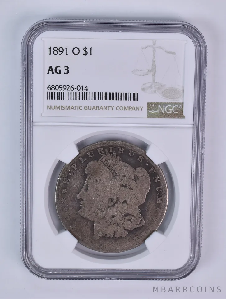 1891-O Morgan Silver Dollar AG3 NGC Lowball