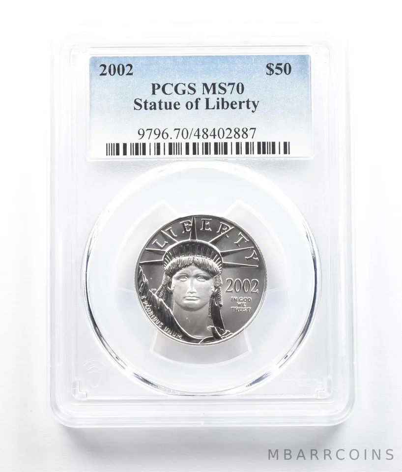 2002 $50 American Platinum Eagle 1/2 Oz Platinum MS70 PCGS *5234