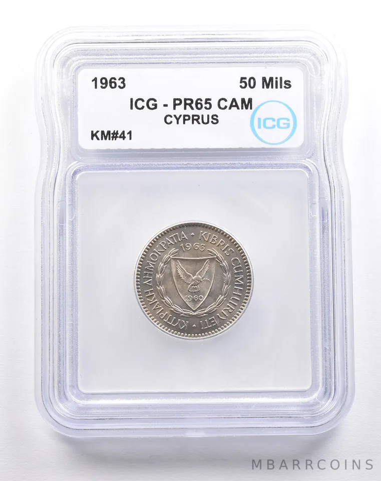 1963 Cyprus 50 Mils KM#41 PR65 CAM ICG a5473