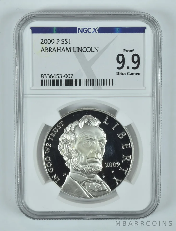 2009-P Abraham Lincoln Commemorative Silver Dollar Proof 9.9 UCAM NGC X
