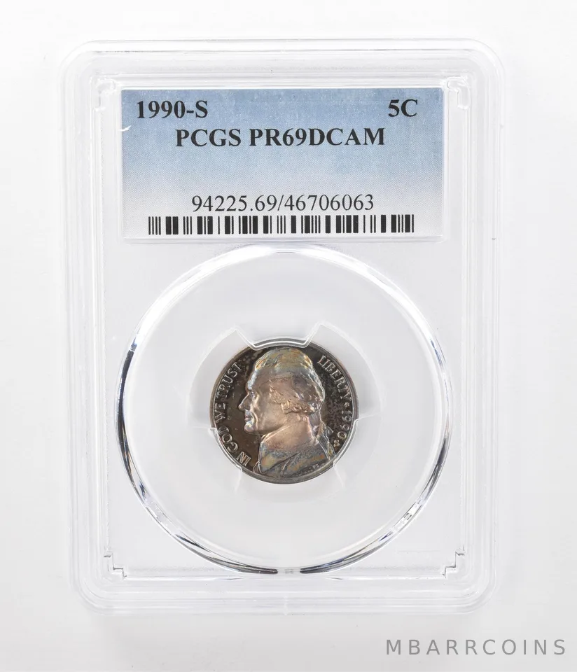 1990-S Jefferson Nickel PR69 DCAM PCGS Beautiful Tone *2417