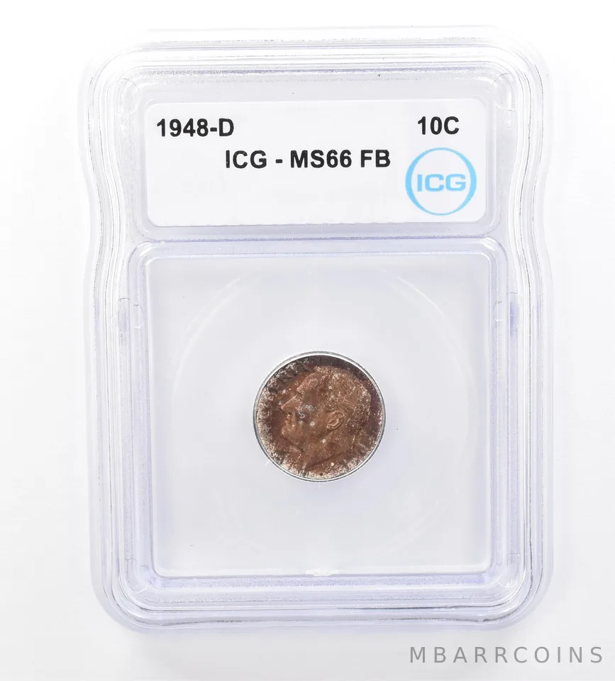 1948-D Roosevelt Dime MS66 FB ICG Beautiful Tone *1721