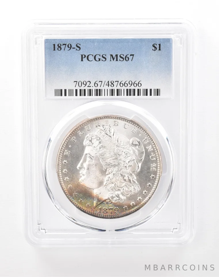 1879-S Morgan Silver Dollar MS67 PCGS Peripheral Tone a5947