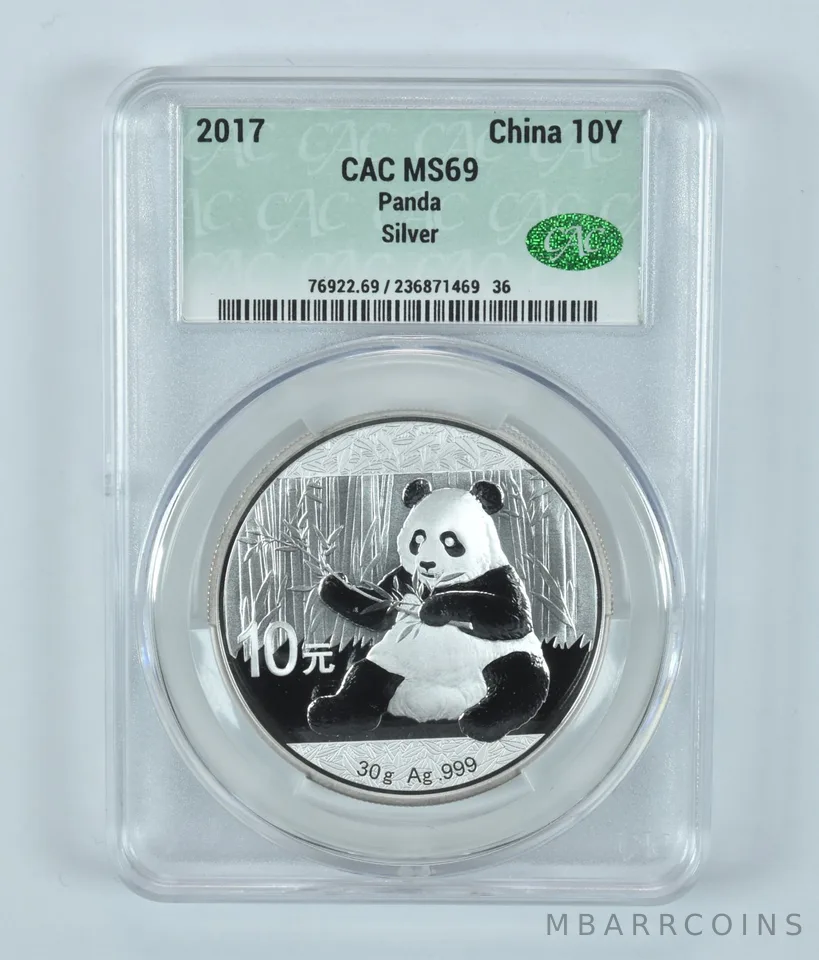 2017 China 10 Yuan Silver Panda MS69 CAC CACg