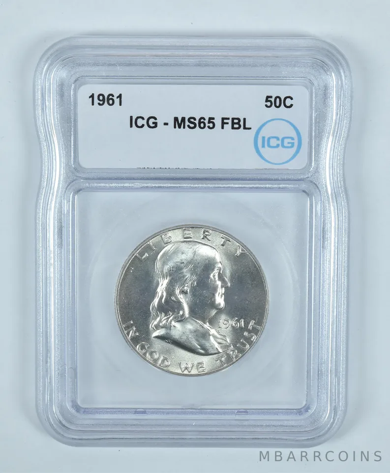 1961 Franklin Half Dollar MS65 FBL ICG