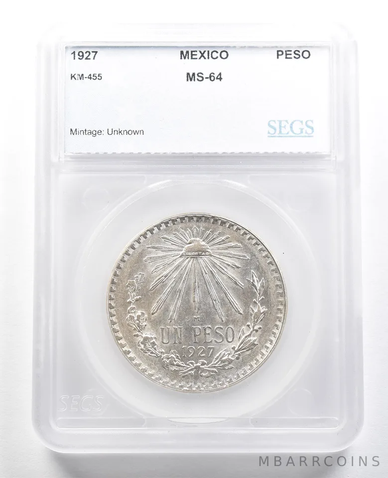 1927 M Mexico Peso KM-455 Unc *4728