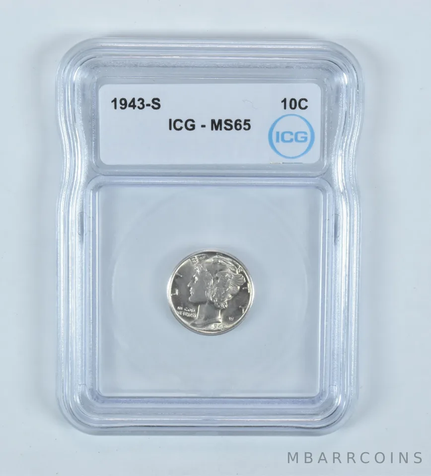 1943-S Mercury Dime MS65 ICG