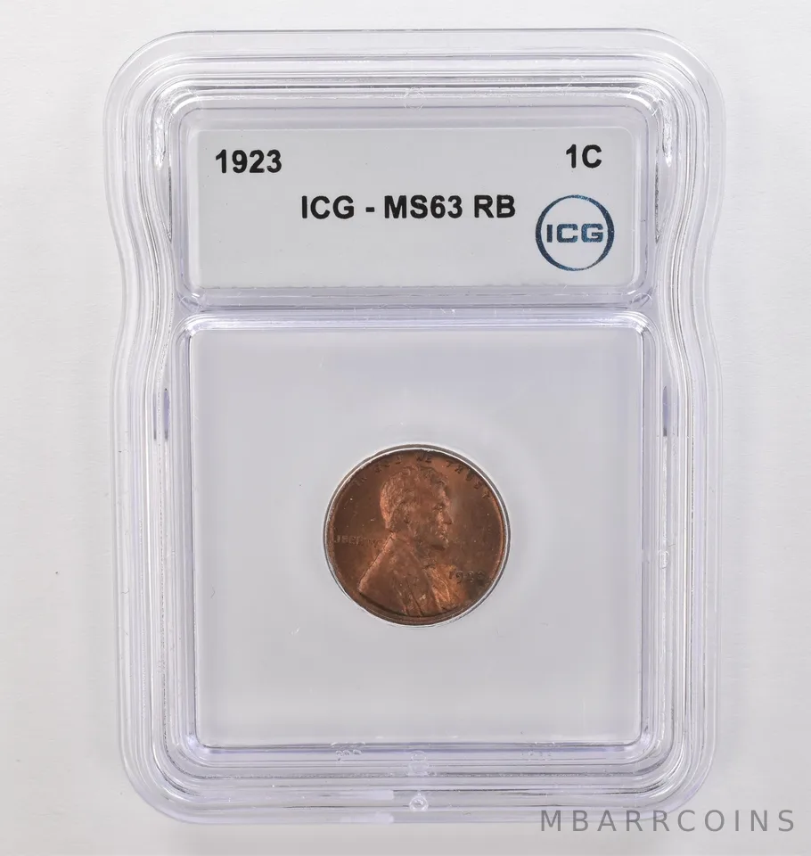 1923 Lincoln Wheat Cent MS63 RB ICG Beautiful Tone *4180