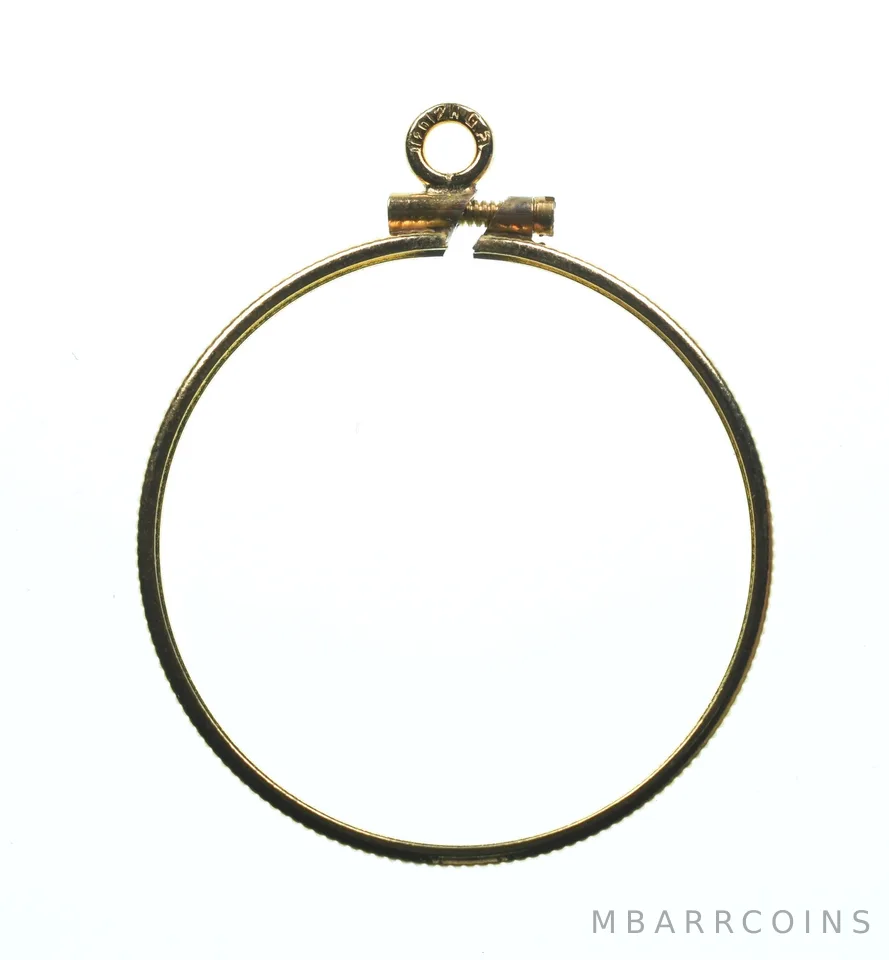 14K 29mm Gold Filled 1/2 Oz Mexico Libertad Coin Bezel Pendant Frame Edge *1429