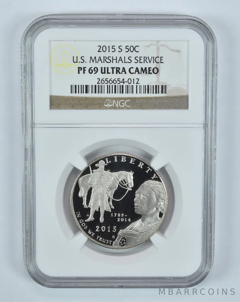 2015-S US Marshals Commemorative Half Dollar PF69 UCAM NGC Brown Label