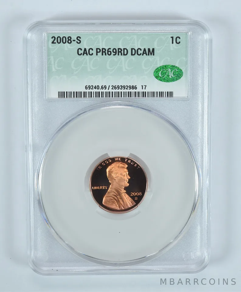 2008-S Lincoln Memorial Cent PR69 RD DCAM CAC CACg