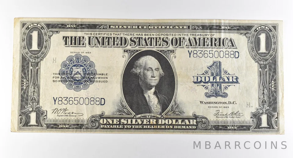 1923 $1 Silver Certificate Large Note Blue Seal *2924