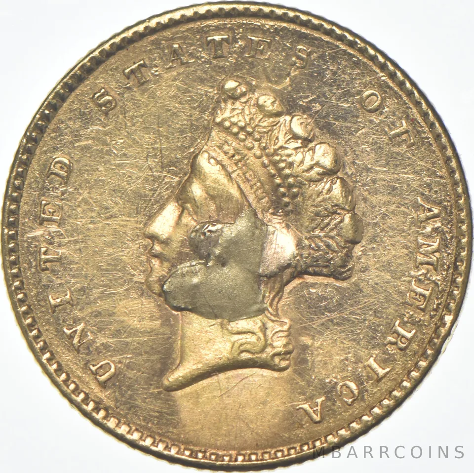 1854 $1 Indian Princess Head Gold Dollar Type 2 *7797