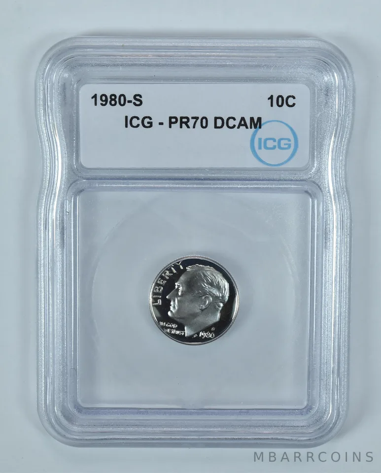 1980-S Roosevelt Dime PR70 DCAM ICG