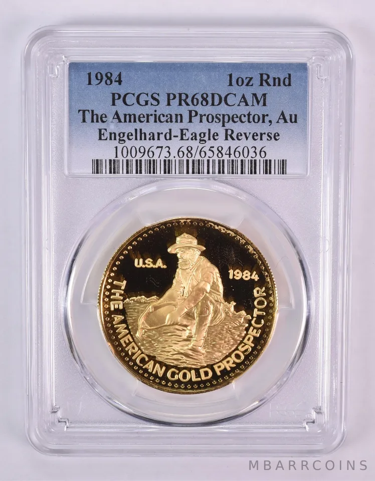1984 Engelhard American Prospector 1 Oz Gold Eagle Reverse PR68 DCAM PCGS *1019