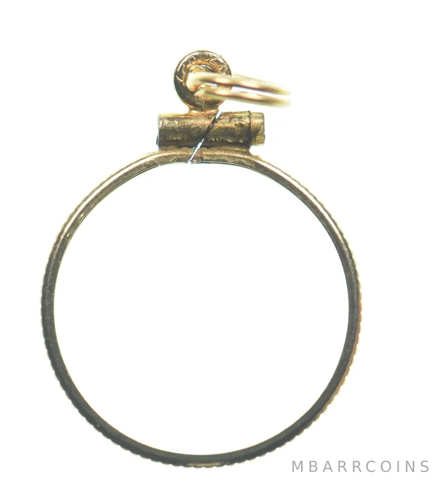 12k 0.7 Gram Gold Filled 15.5mm Coin Bezel Pendant Frame Edge *4972