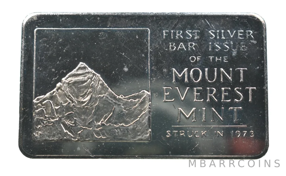 1973 1 Oz Silver Bar First Issue Mount Everest Mint *1069