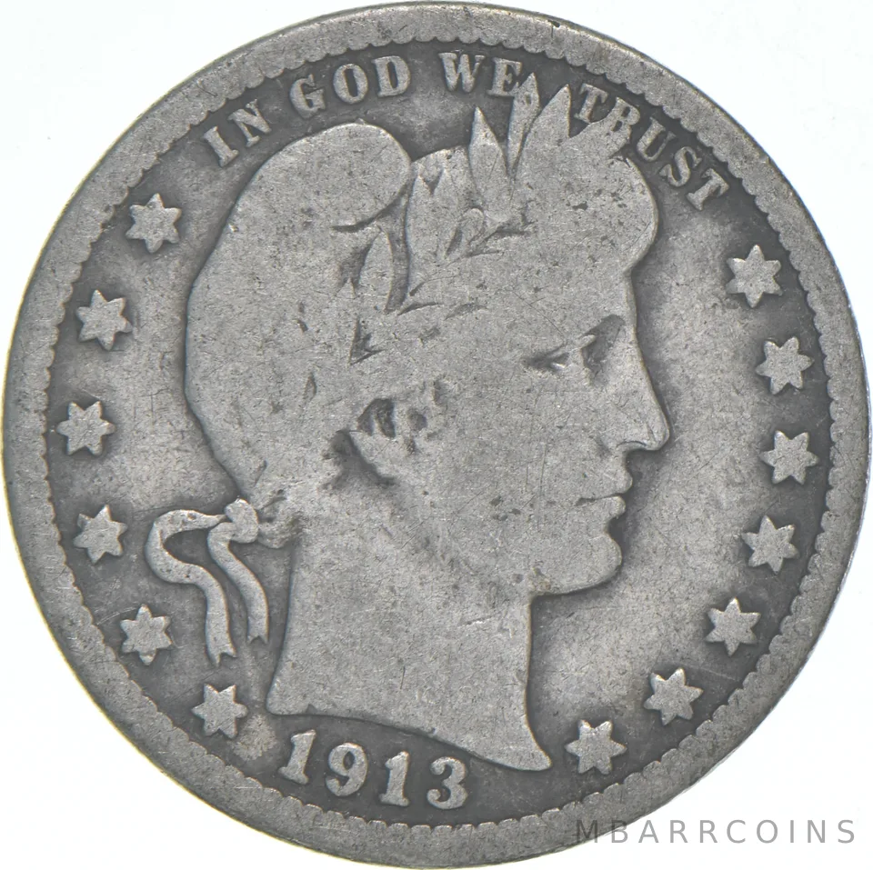 1913-D Barber Quarter Average Circ