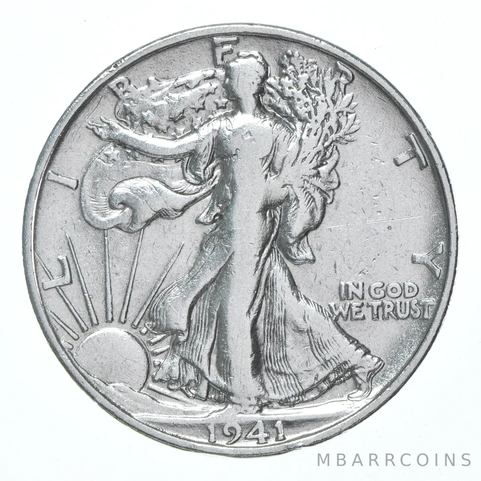 XF/AU 1941-S Walking Liberty Half Dollar Polished 90% Silver
