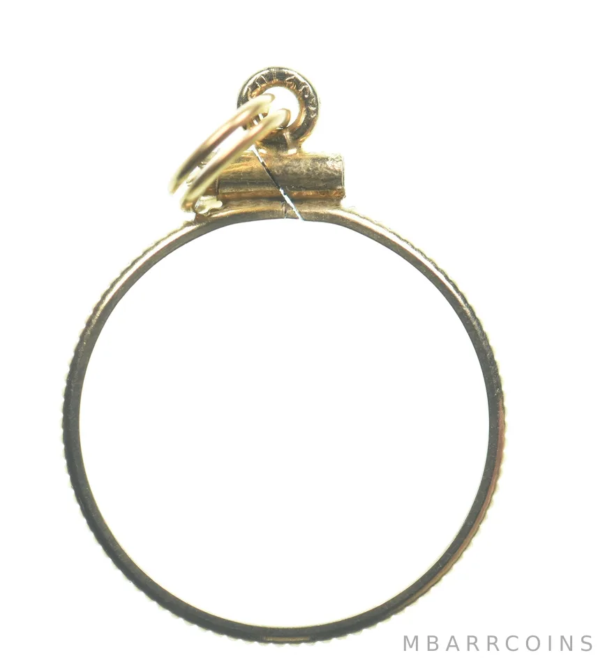 12k 0.7 Gram Gold Filled 15.5mm Coin Bezel Pendant Frame Edge *4986