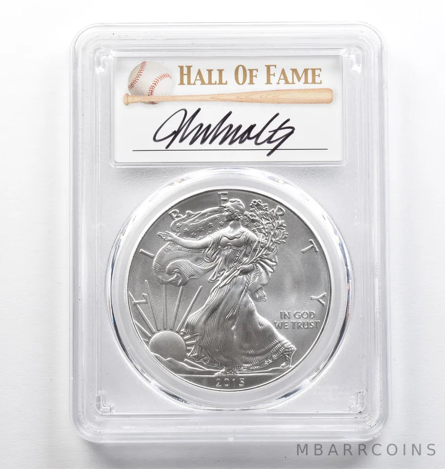 2015 American Silver Eagle John Smoltz MS70 PCGS *9419