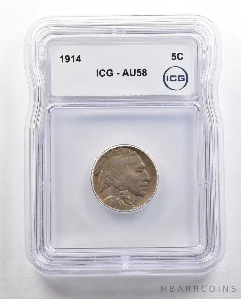 1914 Indian Head Buffalo Nickel AU58 ICG *4434