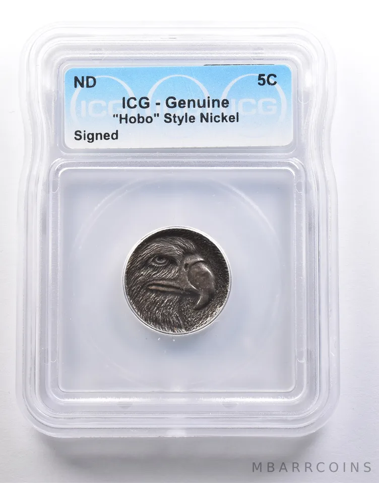 (ND) Indian Head Buffalo Nickel "Hobo" Style Signed Genuine ICG *6570