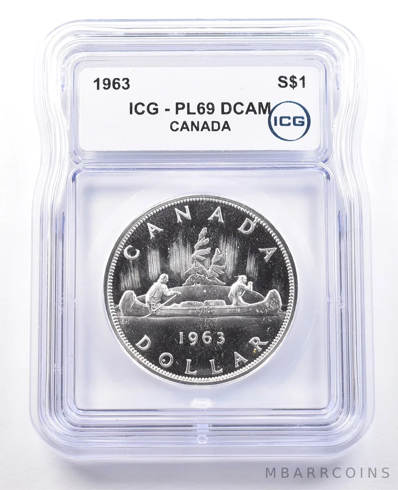 1963 Canada 1 Dollar Silver Voyageurs PL69 DCAM ICG