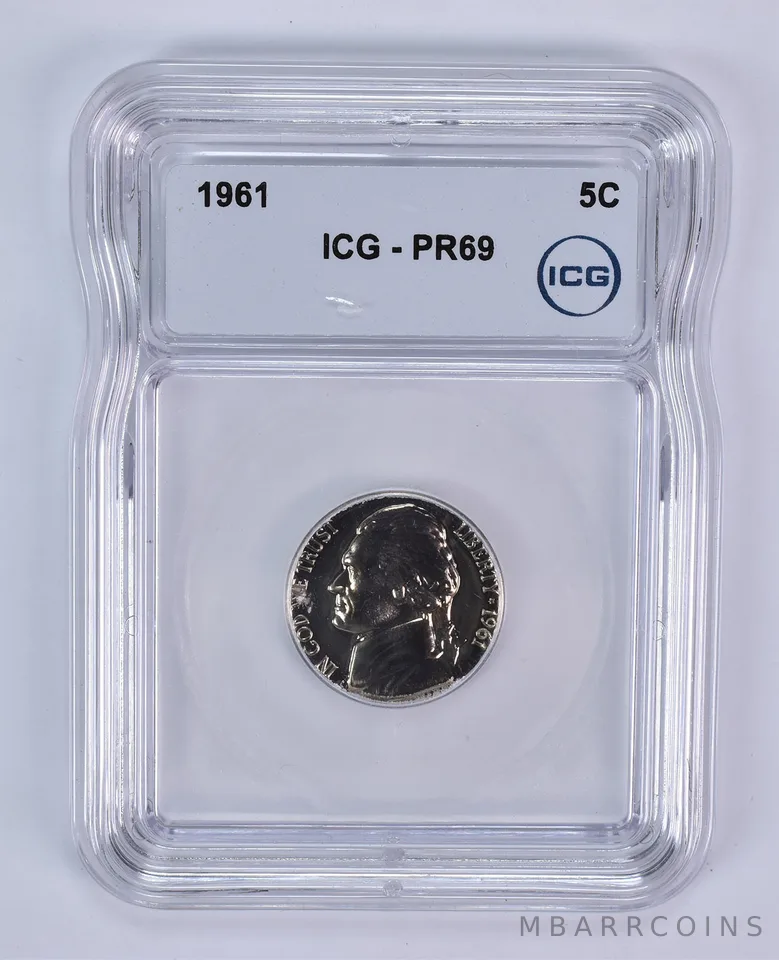 1961 Jefferson Nickel PR69 ICG