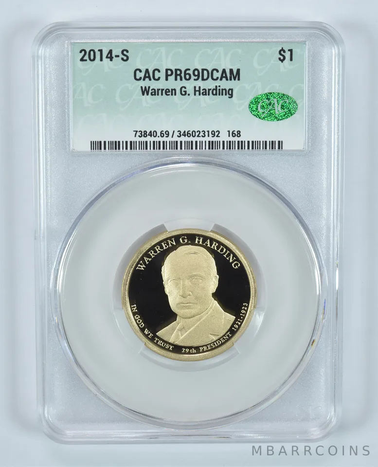 2014-S Presidential $1 Warren G Harding PR69 DCAM CAC CACg
