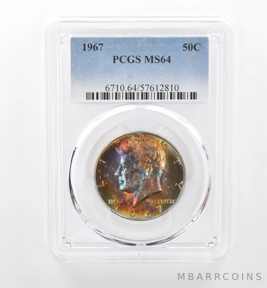 1967 Kennedy Half Dollar MS64 PCGS Beautiful Tone *1864