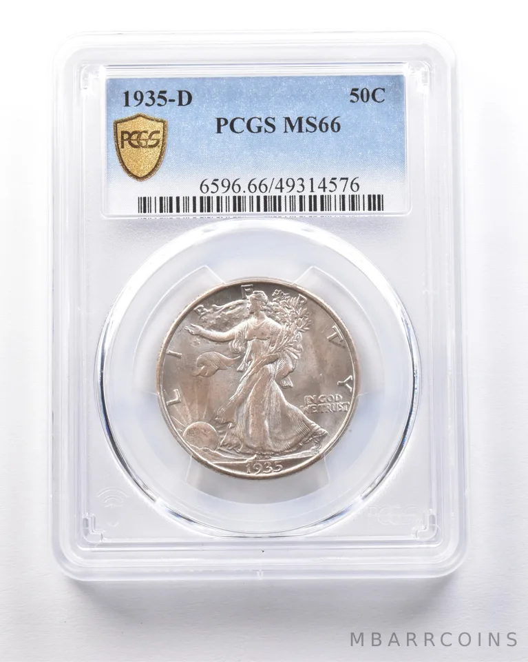 1935-D Walking Liberty Half Dollar MS66 PCGS PQ *7793