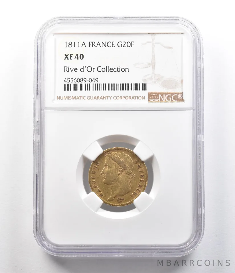 1811A France Gold 20 Francs Rive d'Or Collection XF40 NGC *2599
