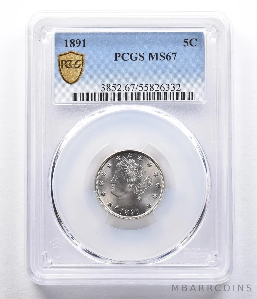 1891 Liberty V Nickel MS67 PCGS *2338