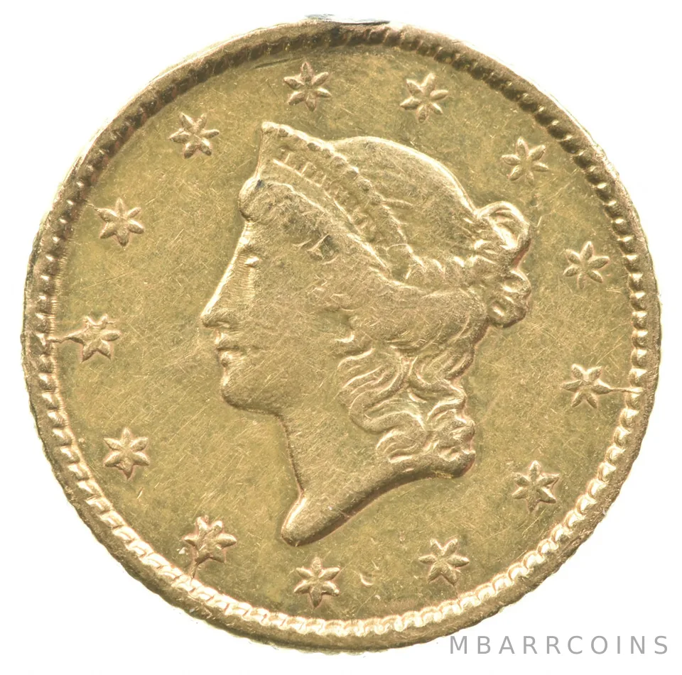 1853 $1 Liberty Head Gold Dollar a1826