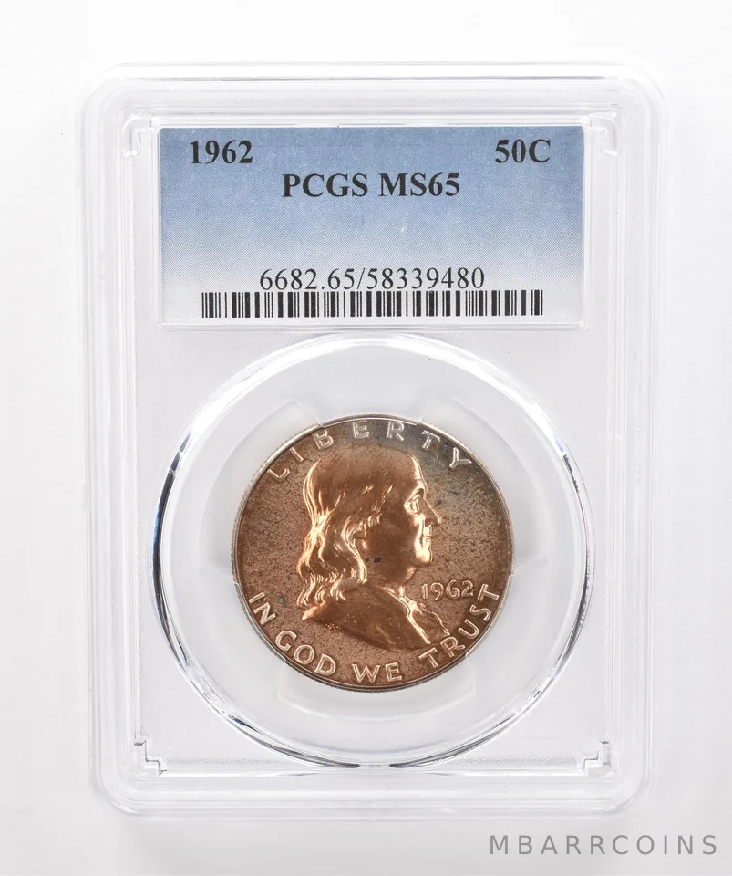1962 Franklin Half Dollar MS65 PCGS Beautiful Tone *1921