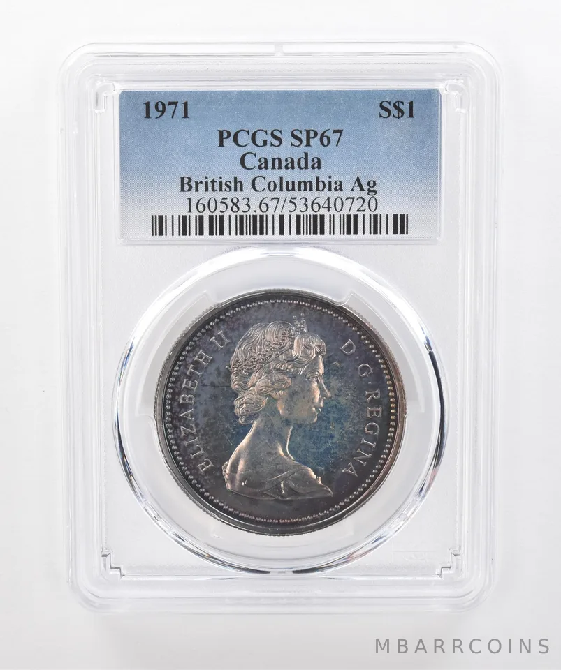 1971 Canada 1 Dollar Silver British Columbia SP67 PCGS Beautiful Tone *1403