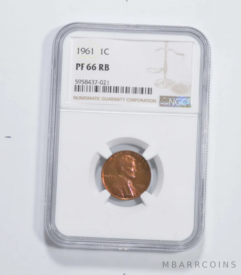 PF66 RB 1961 Lincoln Memorial Cent - Graded NGC Glowing Neon a6932