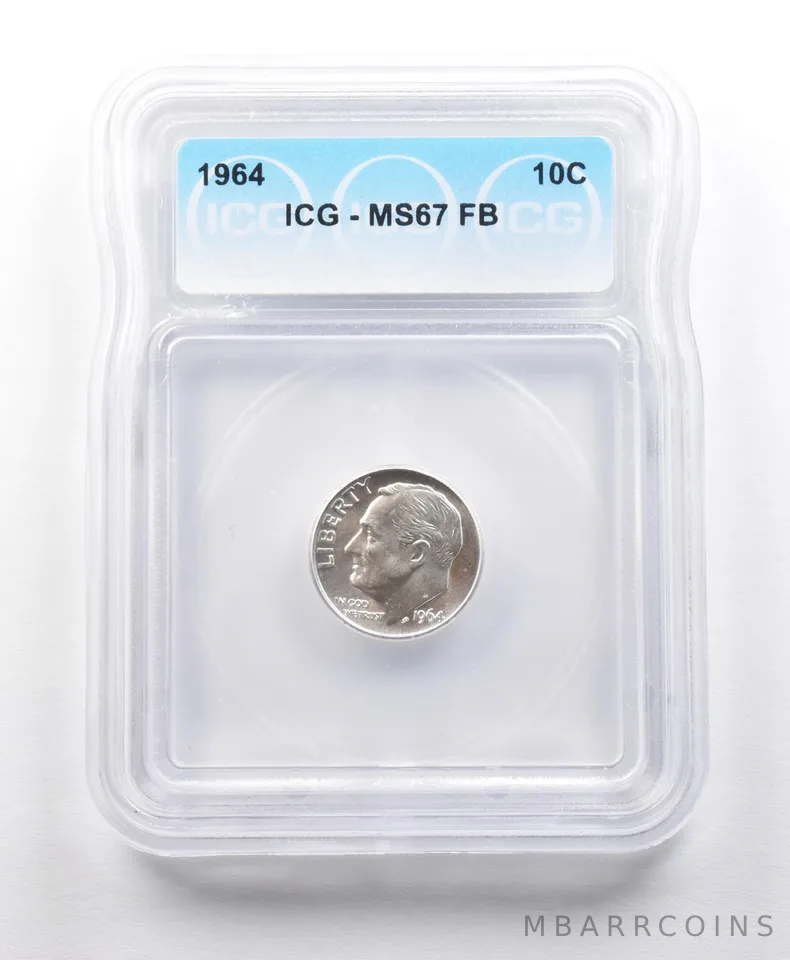 1964 Roosevelt Dime MS67 *5592