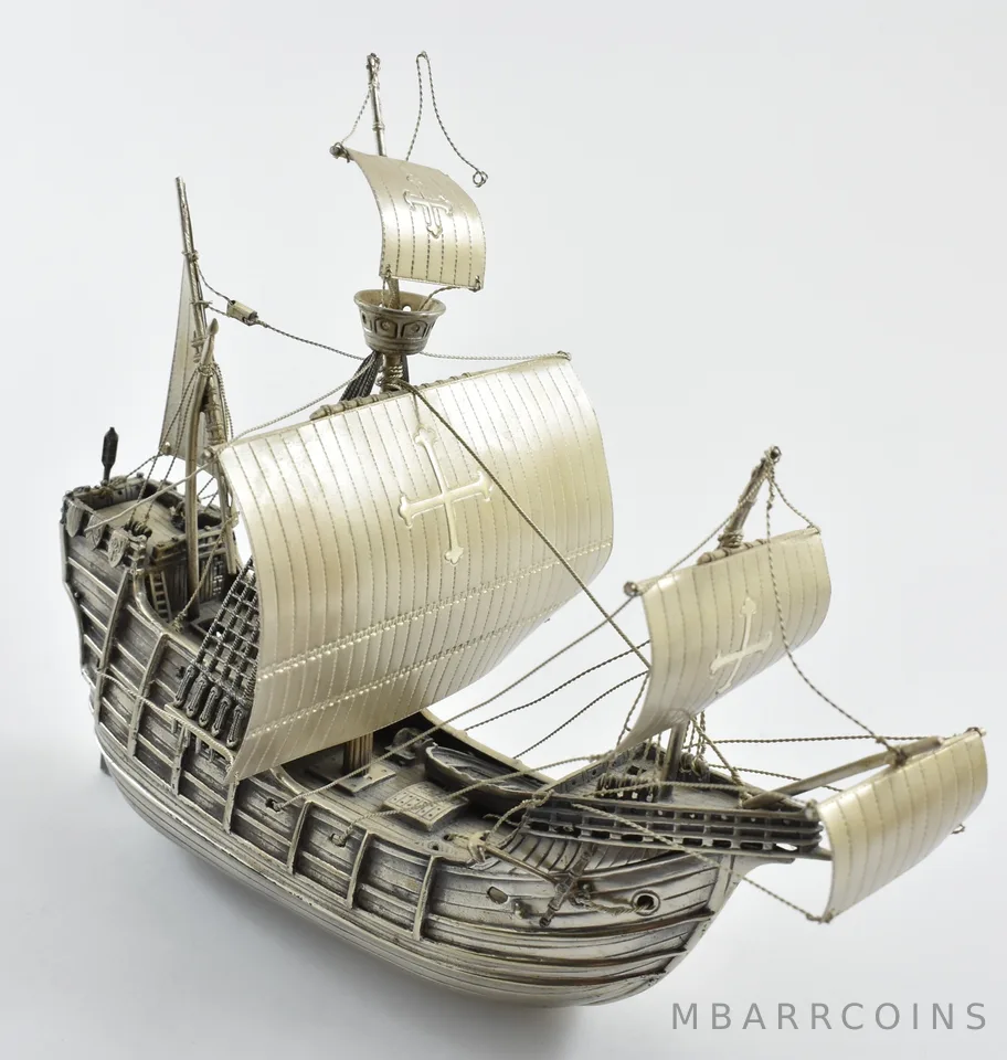 504.4 Gram Sterling Silver Santa Maria Columbus Ship *4752