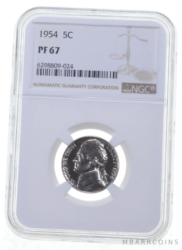 1954 Jefferson Nickel PF67 NGC PR Proof