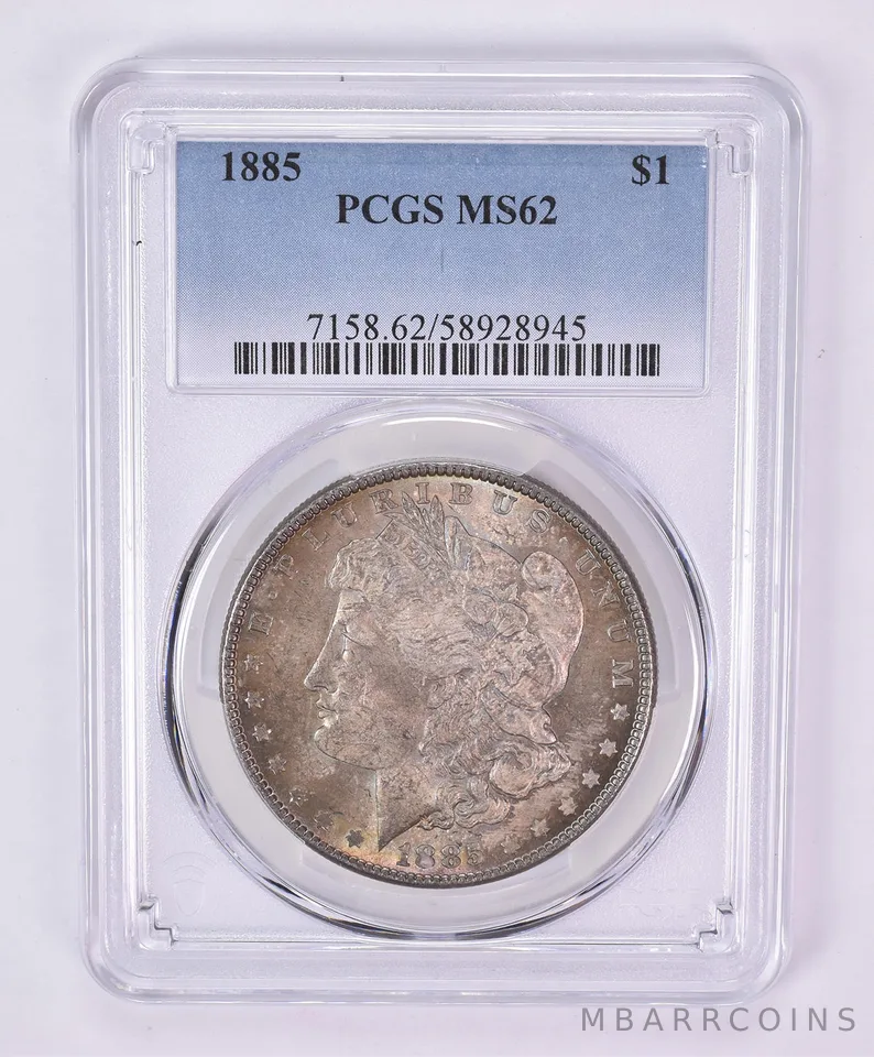 1885 Morgan Silver Dollar MS62 PCGS Beautiful Tone *1173