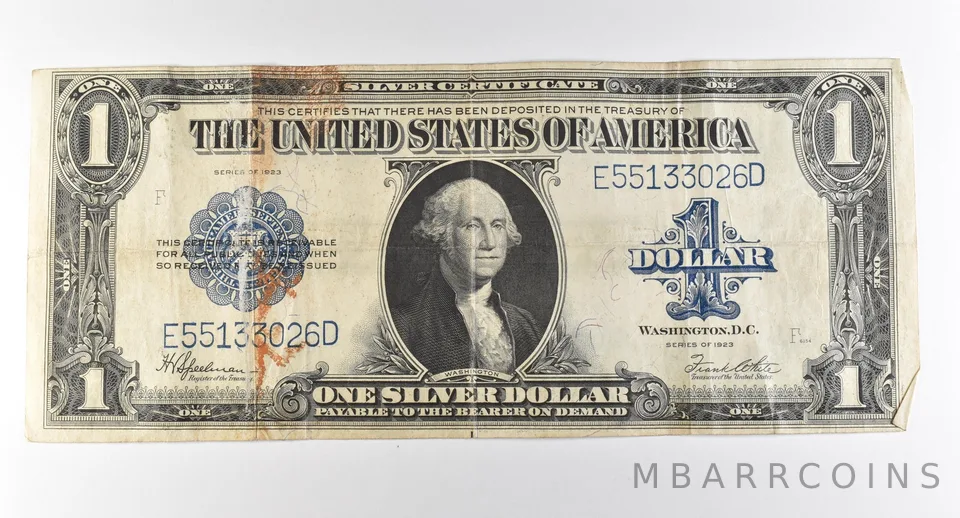 1923 $1 Silver Certificate Large Note Blue Seal *2918