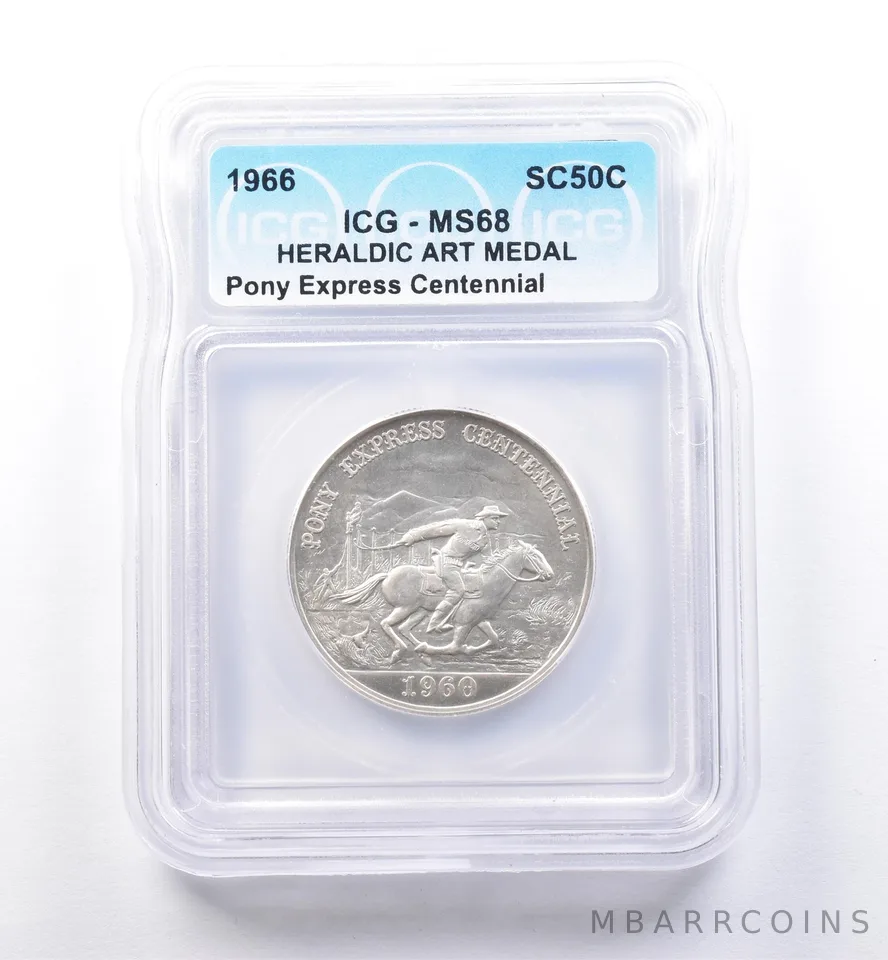 1960 So Called Half Dollar Pony Express Centennial MS68 ICG *8514