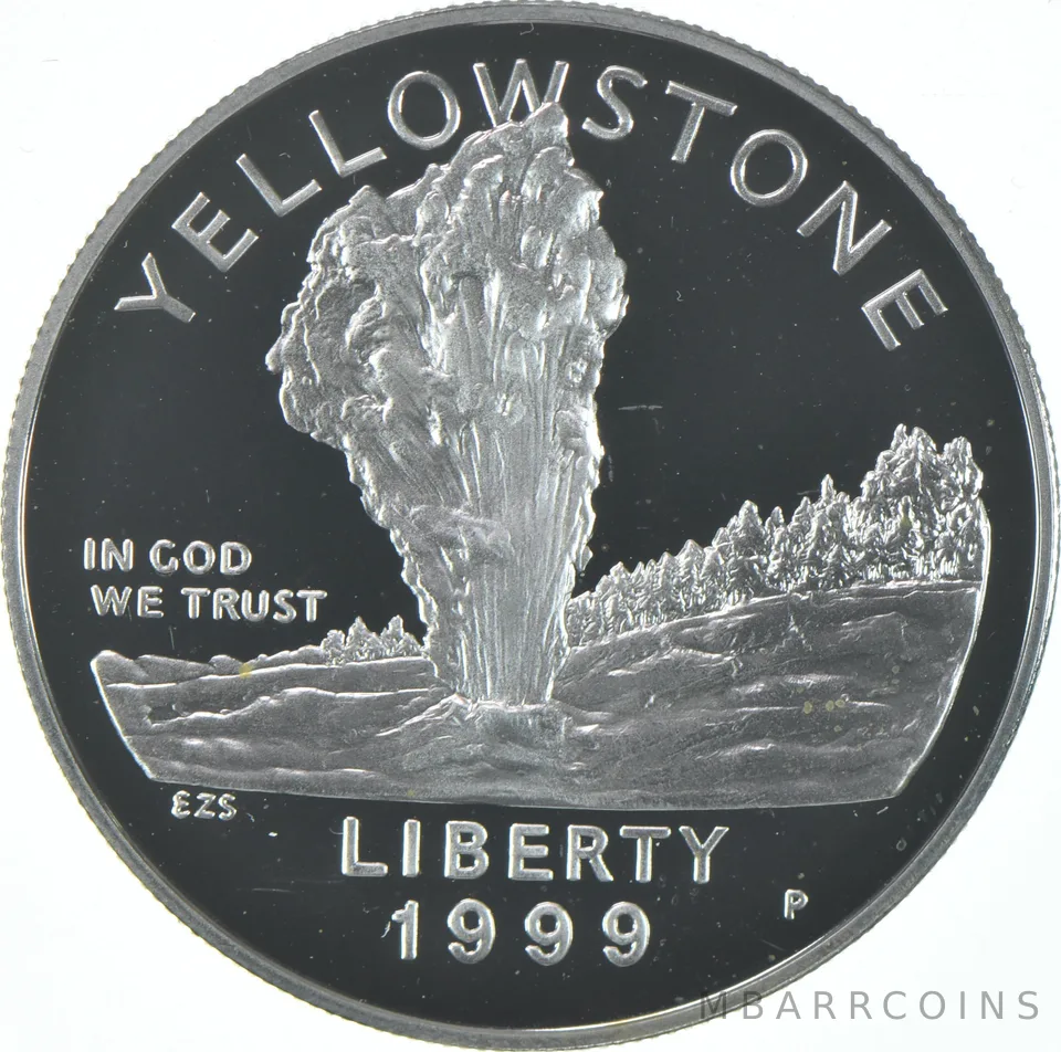 1999-P Proof Yellowstone Commemorative Silver Dollar $1