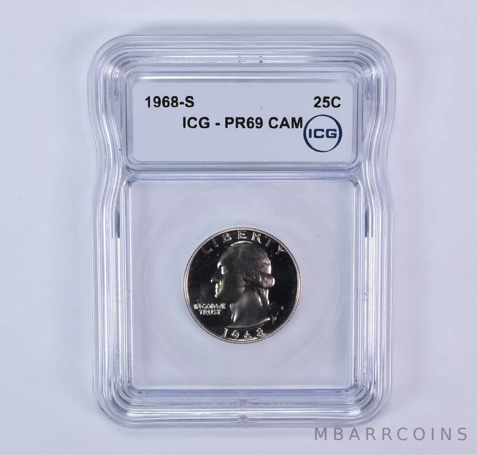 1968-S Washington Quarter PR69 CAM ICG