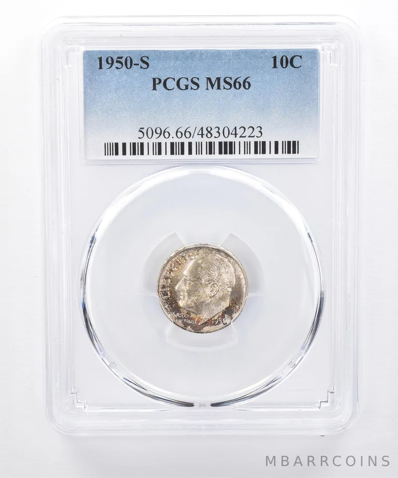1950-S Roosevelt Dime MS66 PCGS Beautiful Tone *8346