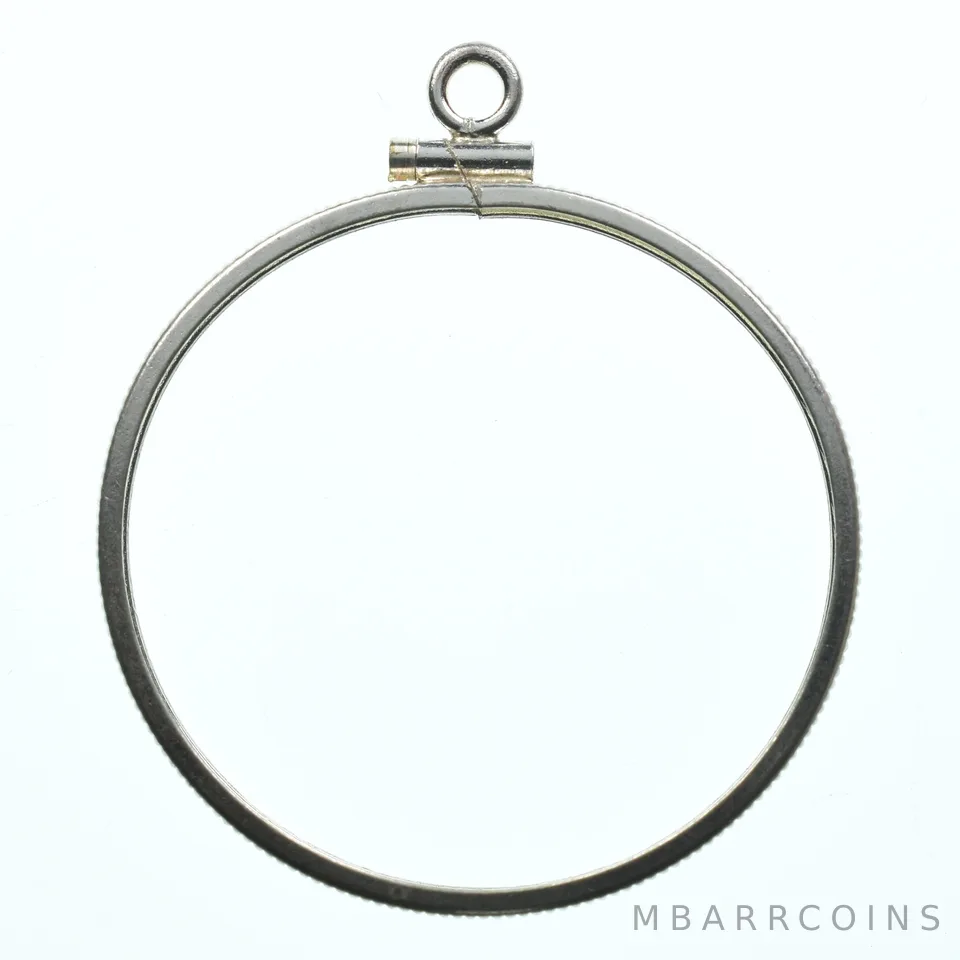 Sterling Silver 33 MM $1 Canadian Coin Bezel Pendant Frame Edge *2172
