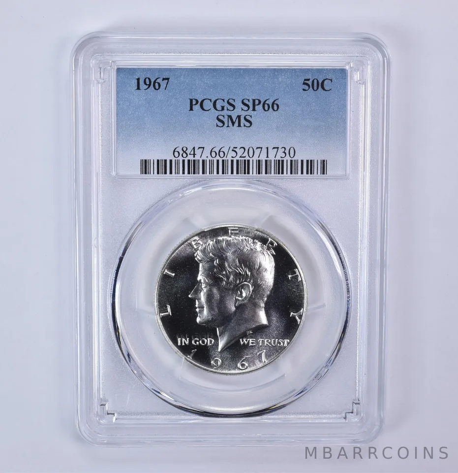 1967 Kennedy Half Dollar SMS SP66 PCGS Blue Label